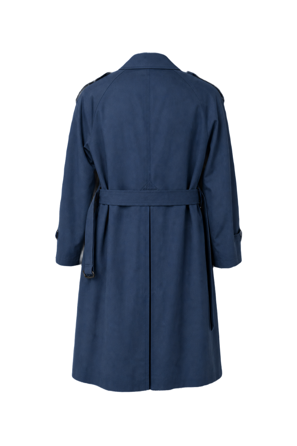 1980s Deep Navy Blue Cotton Coat - Back View