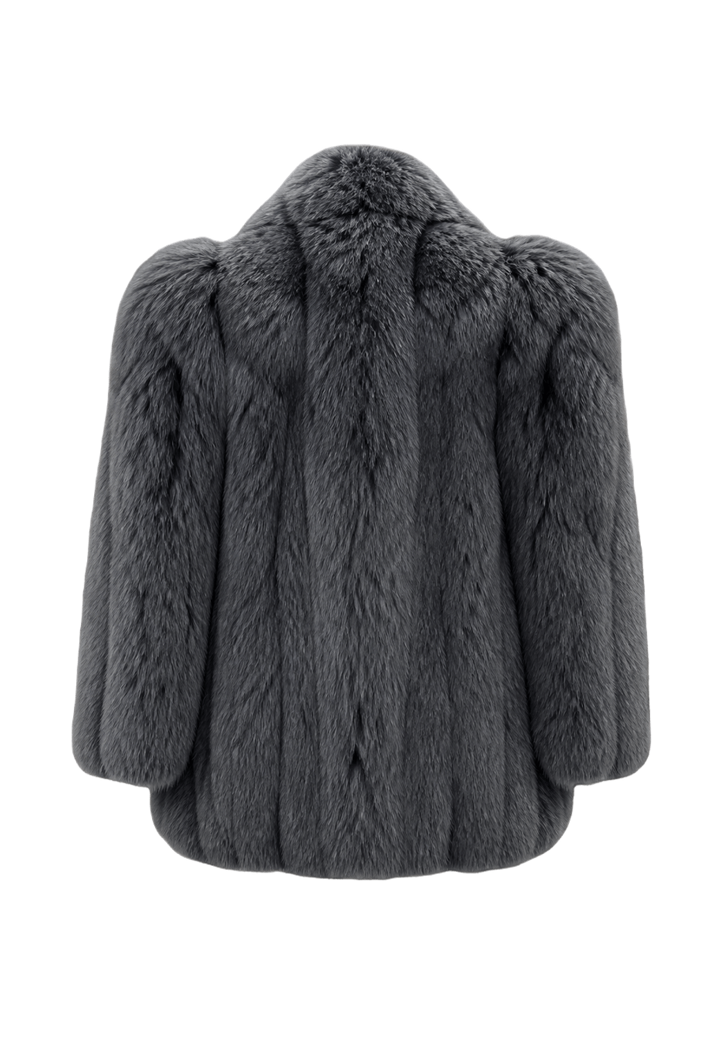 1990s Gray Fur Coat - Back View