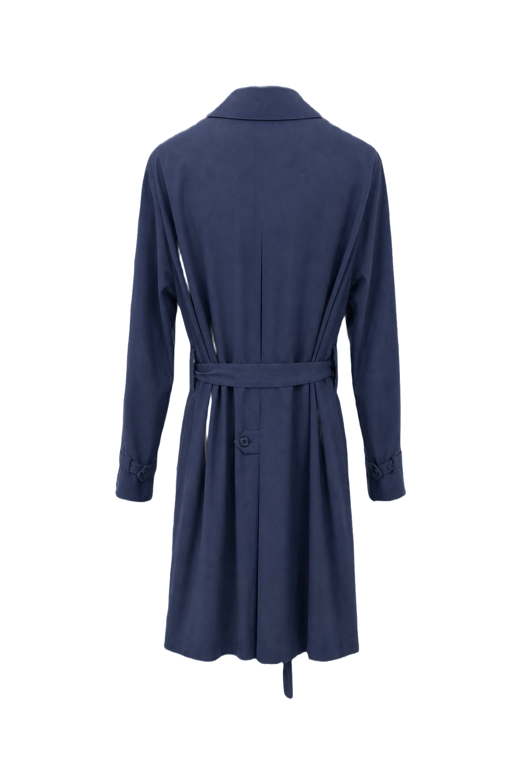 1980s Navy Blue Cotton Coat - Back View