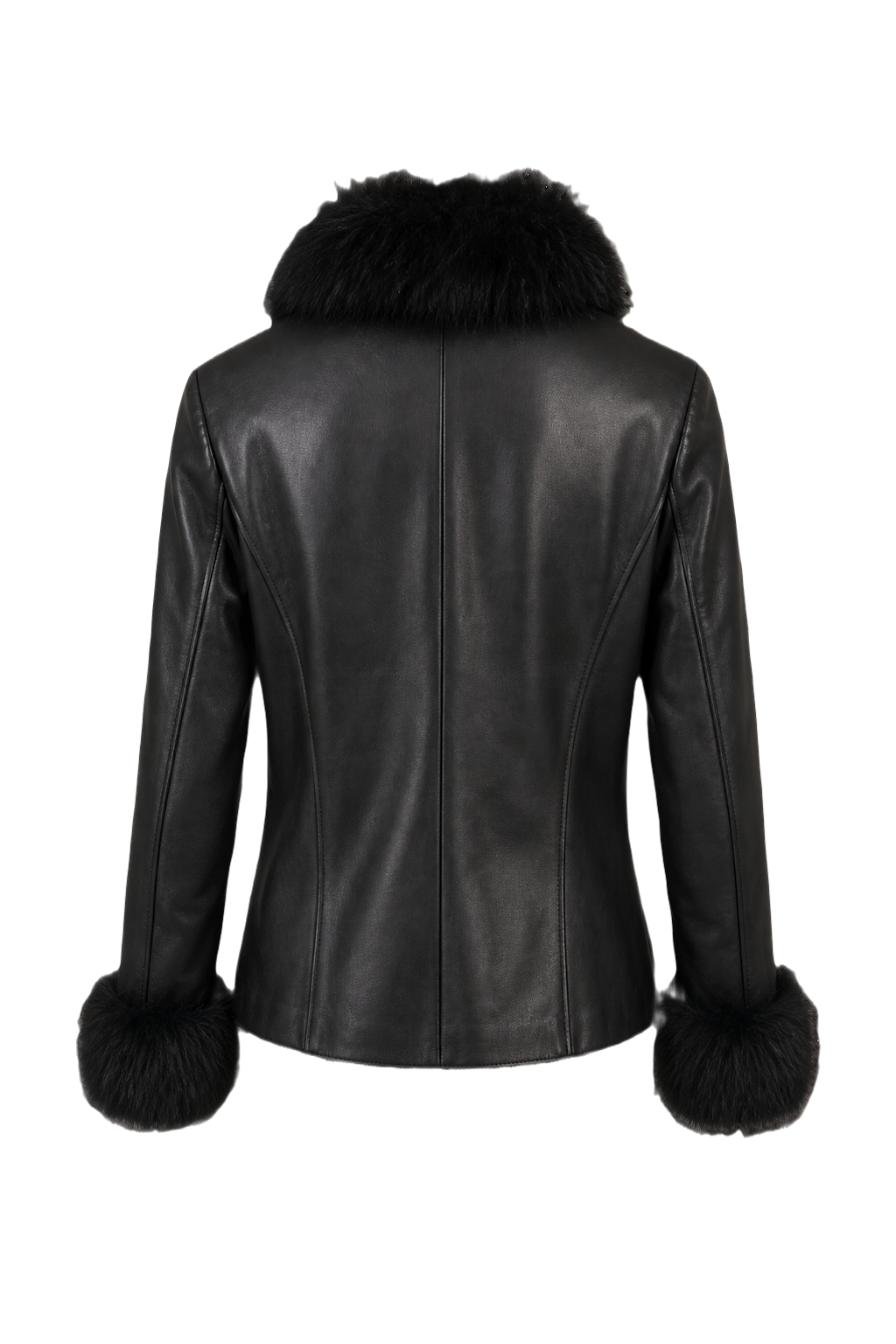 1990s Black Leather Jacket - Back View