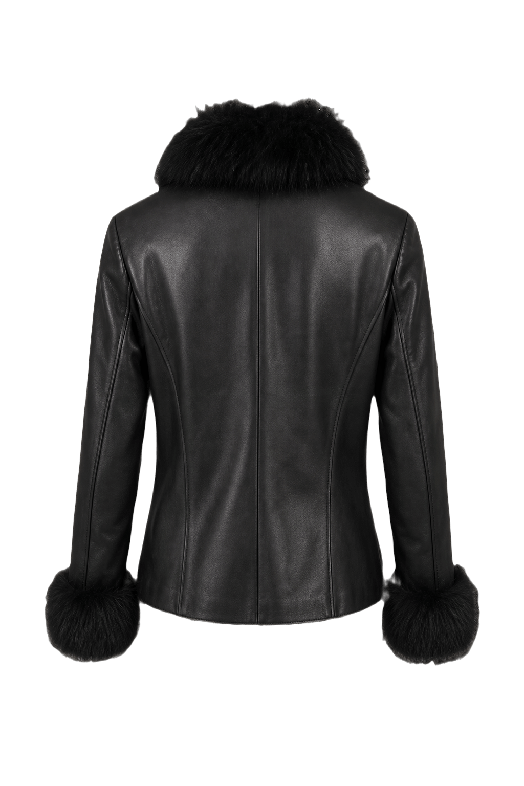 1990s Black Leather Jacket - Back View