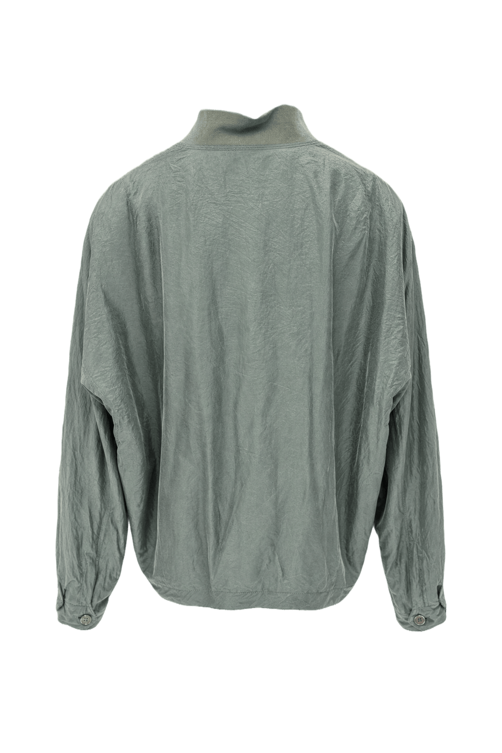 1980s YSL Sage Green Silk Blend Jacket - Back View