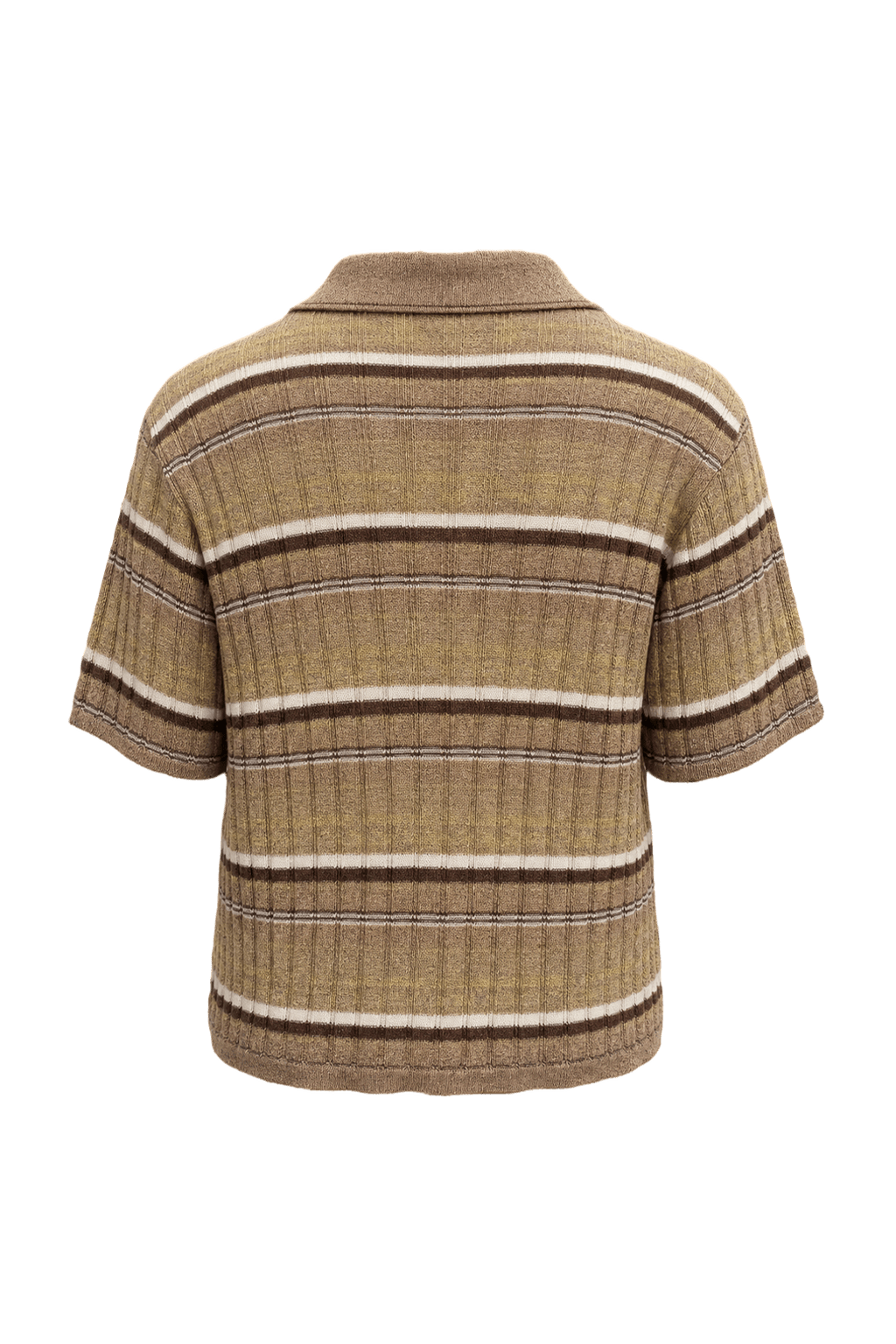 1970s Light Brown Cotton Blend Polo - Back View