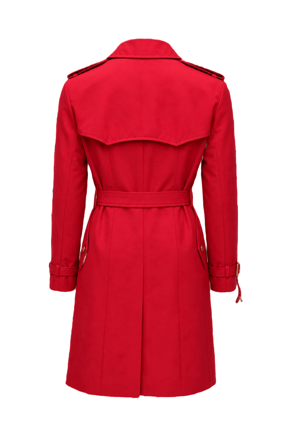 1980s Ralph Lauren Deep Rose Cotton Trench Coat - Back View