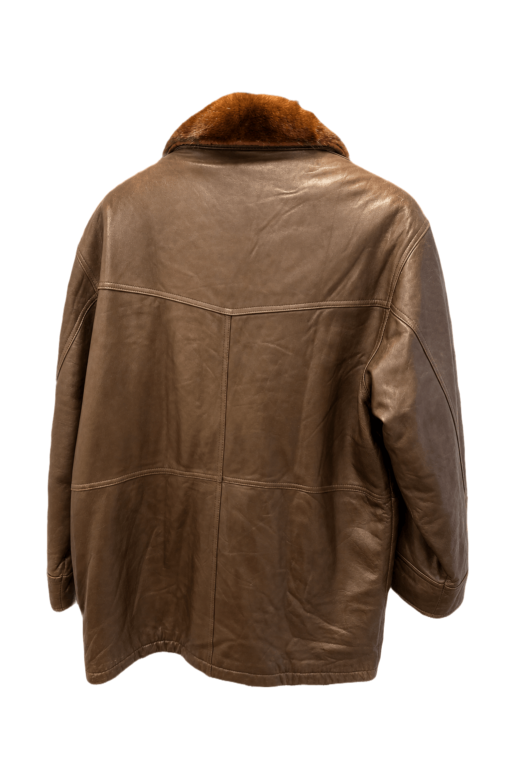1980s Brown Leather Yves Saint Laurent Leather Jacket - Back View