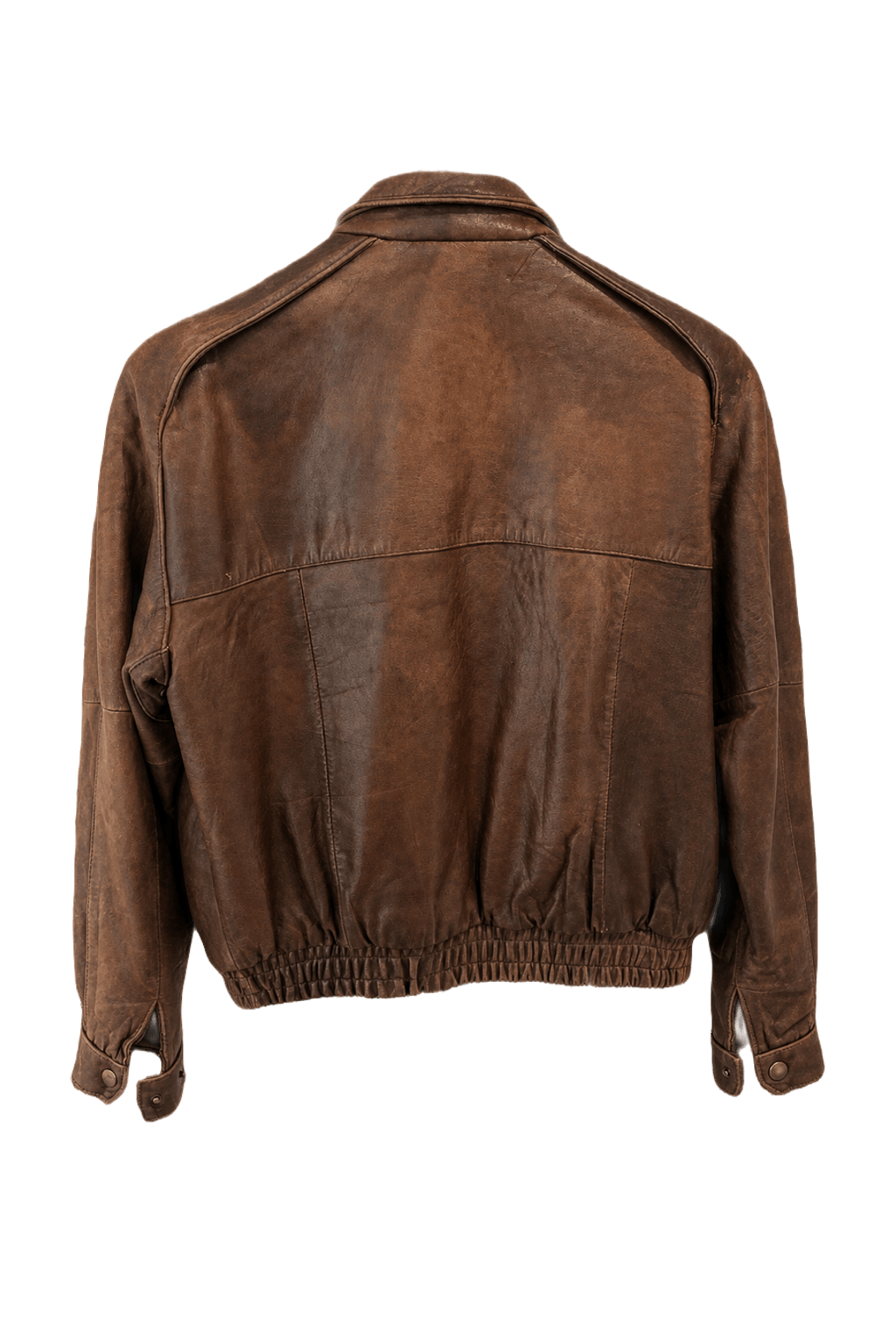 1980s Brown Leather Jacket - Back View