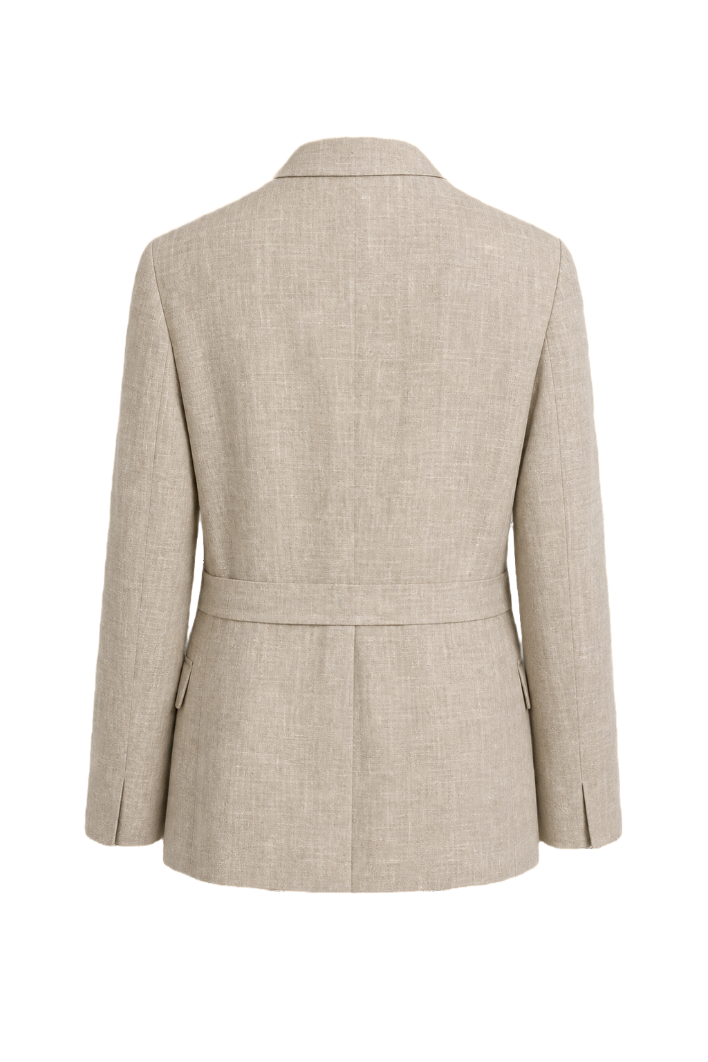 1980s Beige Linen Jacket - Back View