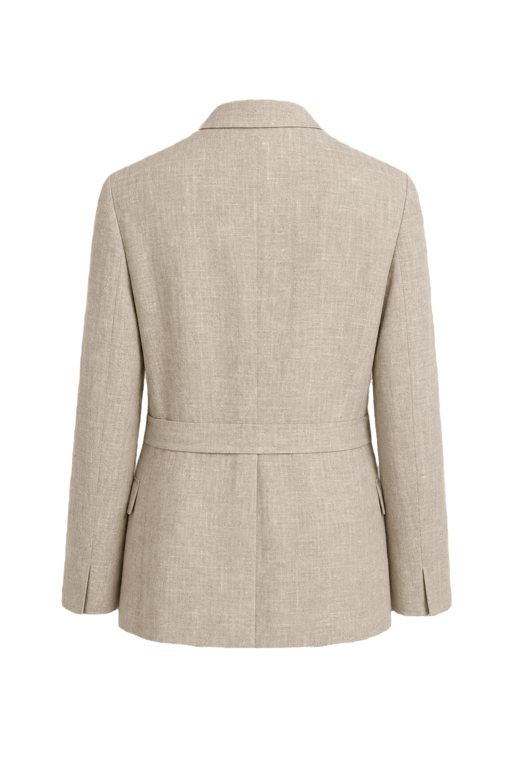 1980s Beige Linen Jacket - Back View
