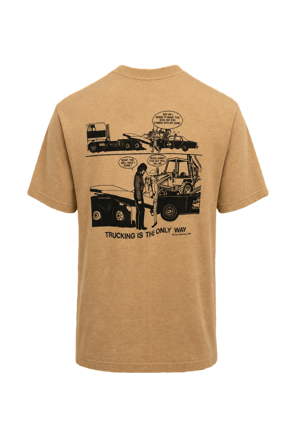 1980s Tan Cotton T-Shirt - Back View