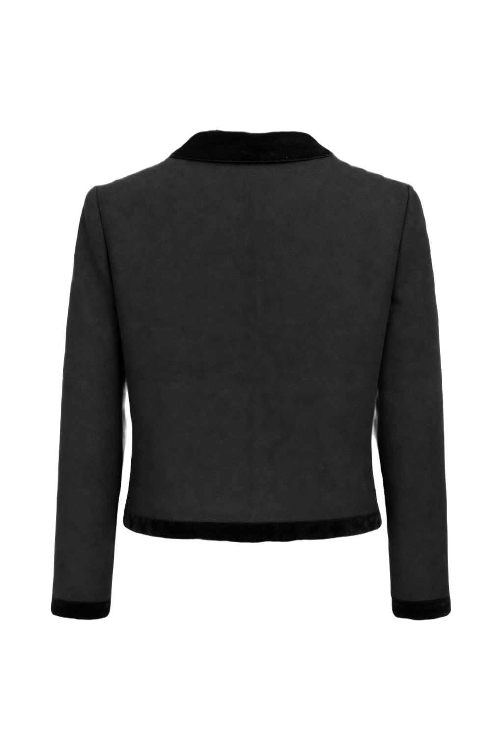 1980s YSL Black Wool Blend Blazer - Back View
