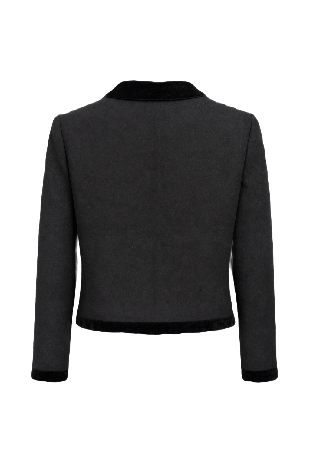 1980s YSL Black Wool Blend Blazer - Back View