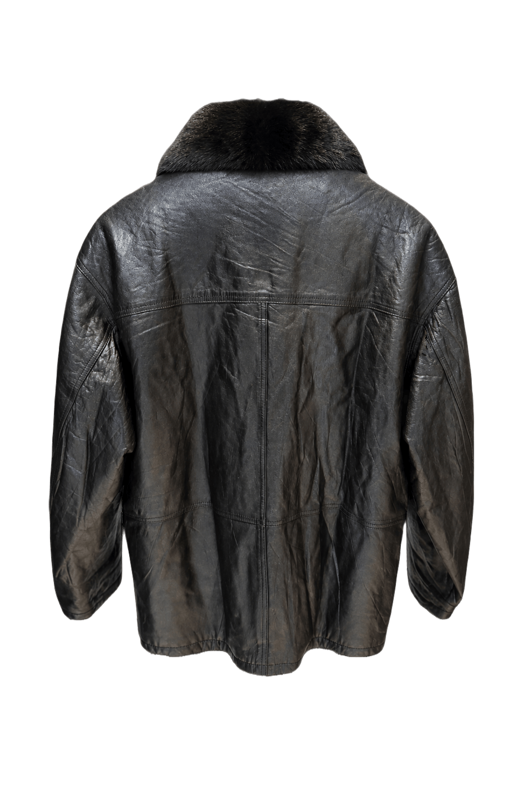 1980s YSL Black Leather Jacket - Back View