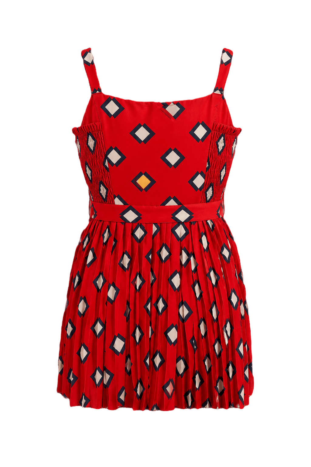 1960s Red Silk Shift Dress - Back View