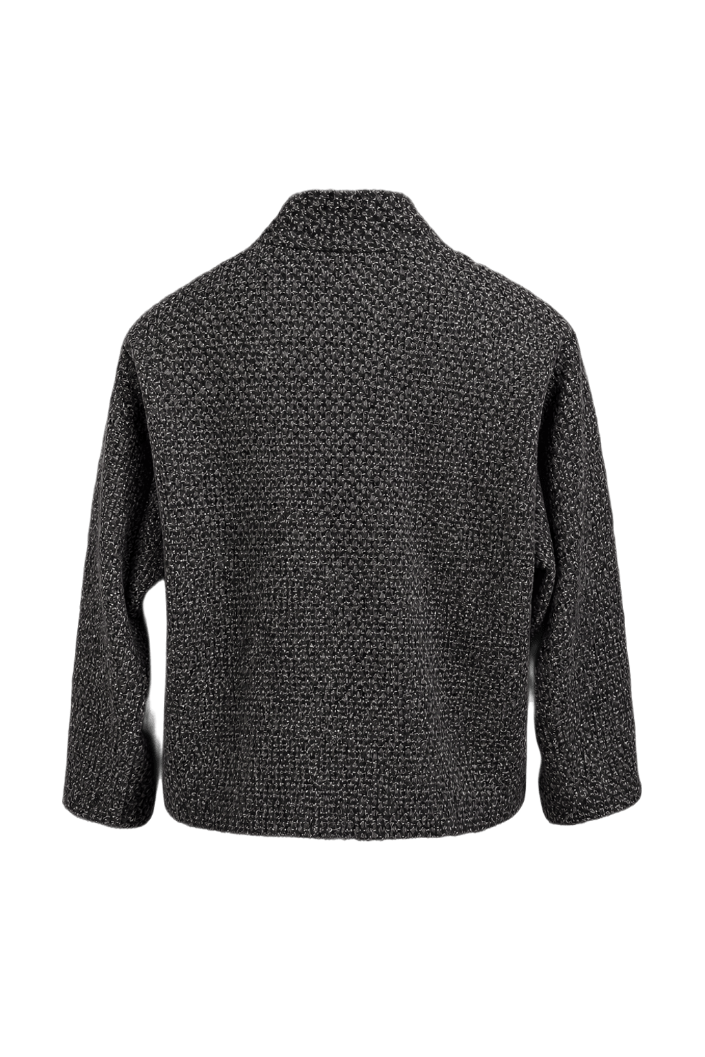 1980s Dark Grey Wool Blend Jacket - Back View