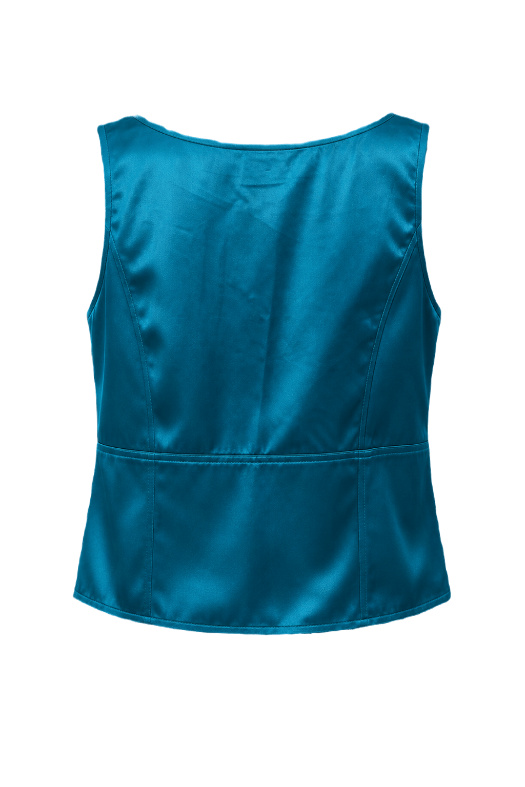 1990s Teal Satin Tank Top - Back View