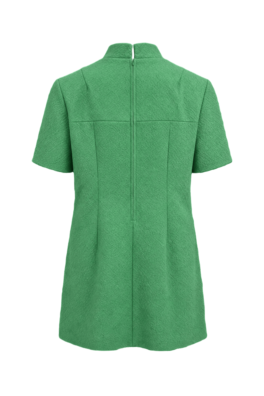 1960s Green Cotton Blend Shift Dress - Back View
