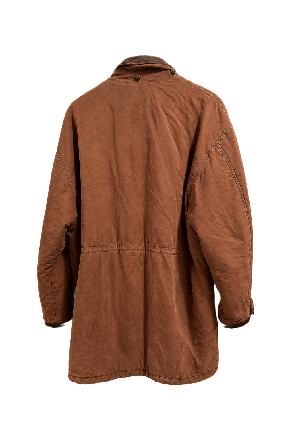 1970s Brown Cotton Coat - Back View