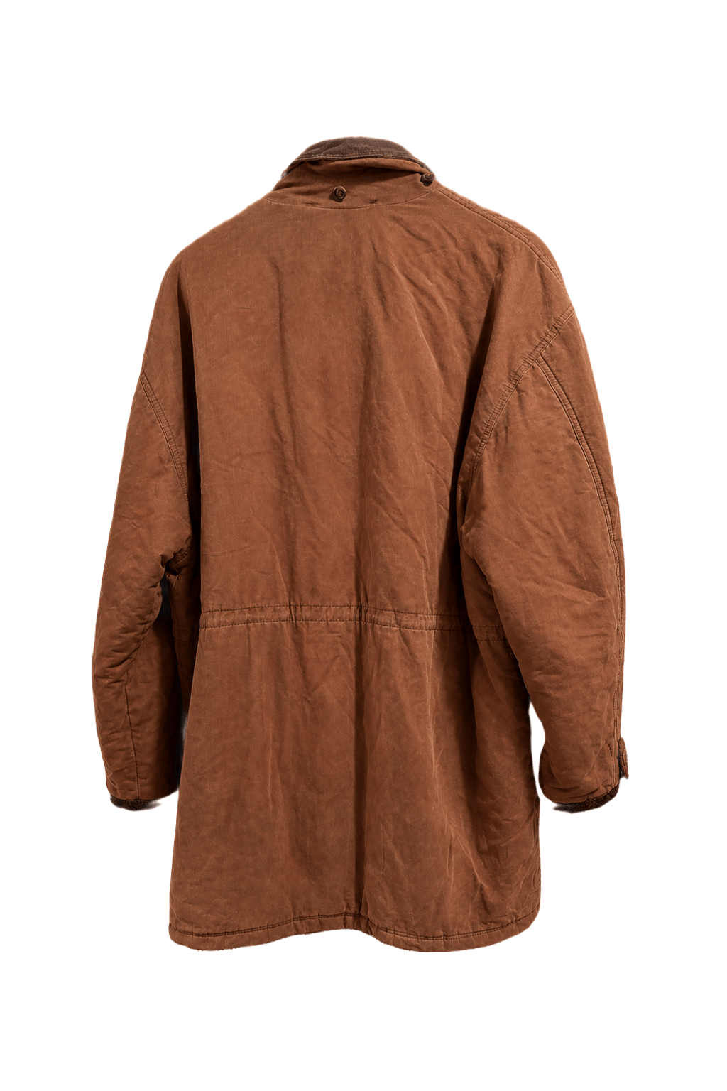 1970s Brown Cotton Coat - Back View