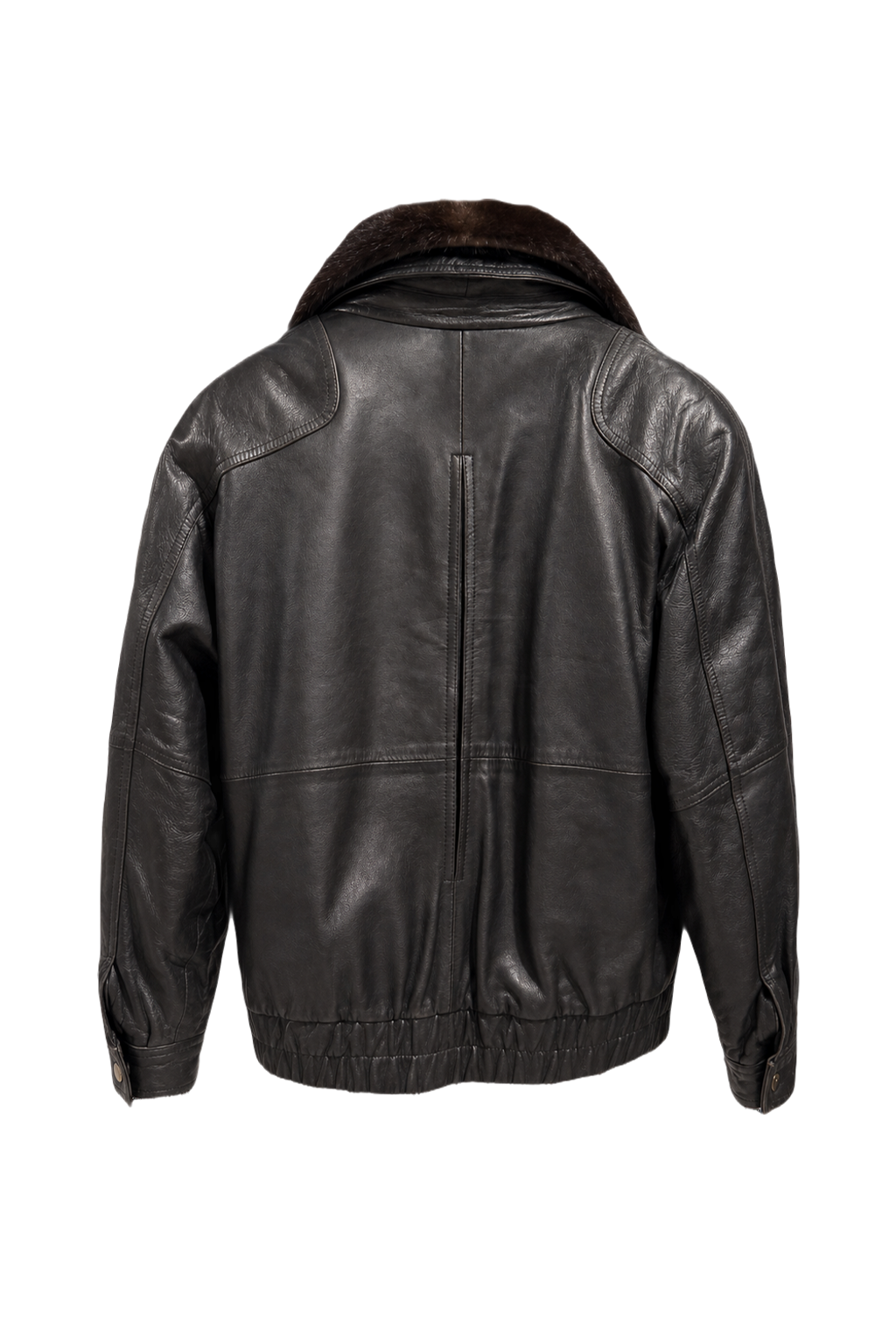 1990s Black Leather Women's Jacket - Back View