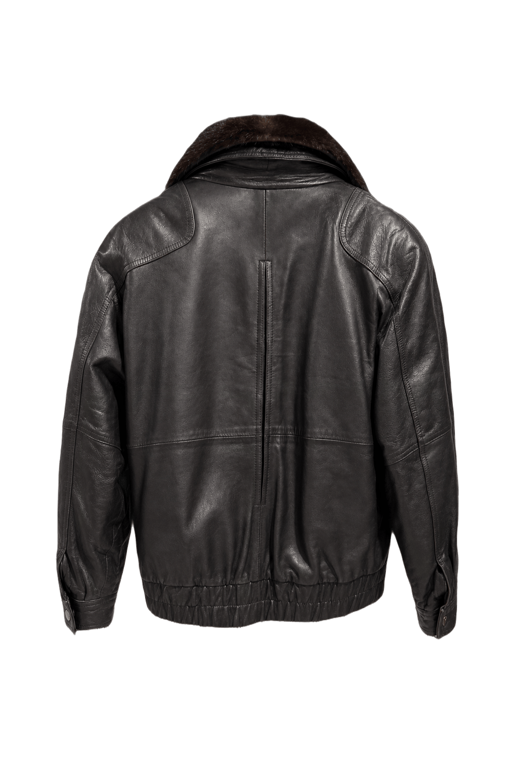 1990s Black Leather Women's Jacket - Back View