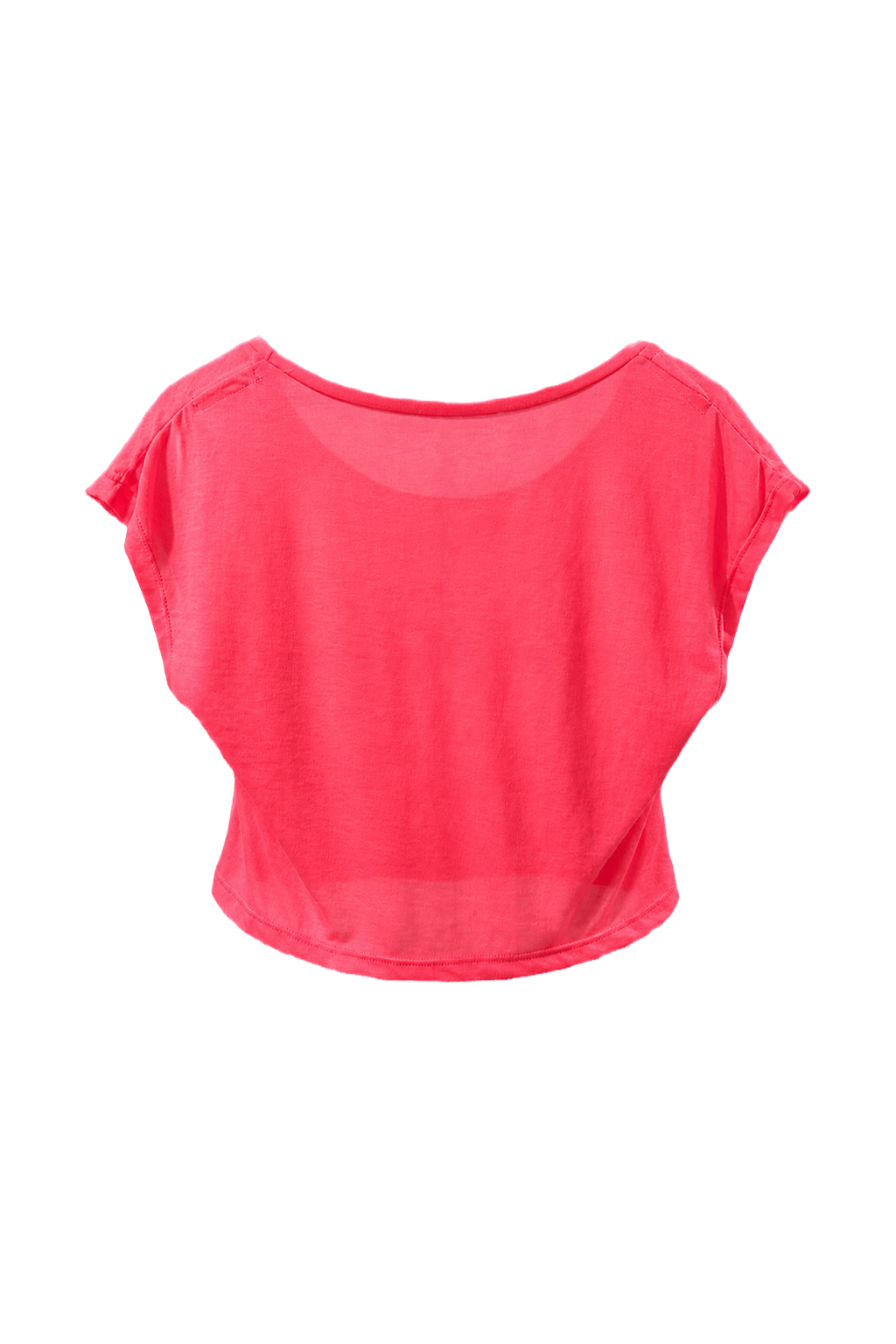 1980s Bright Pink Cotton Crop Top - Back View