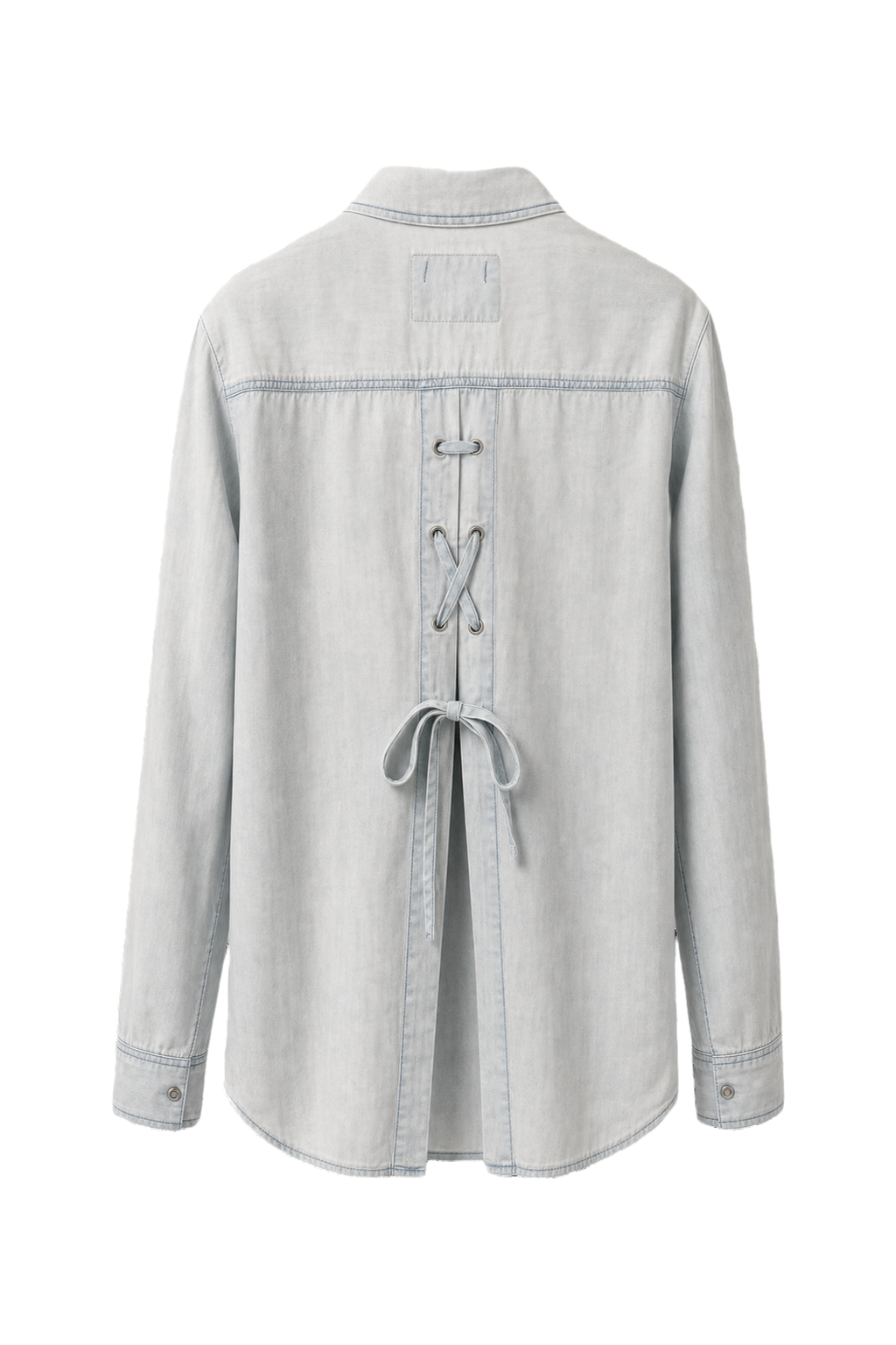1970s Light Blue Denim Shirt - Back View