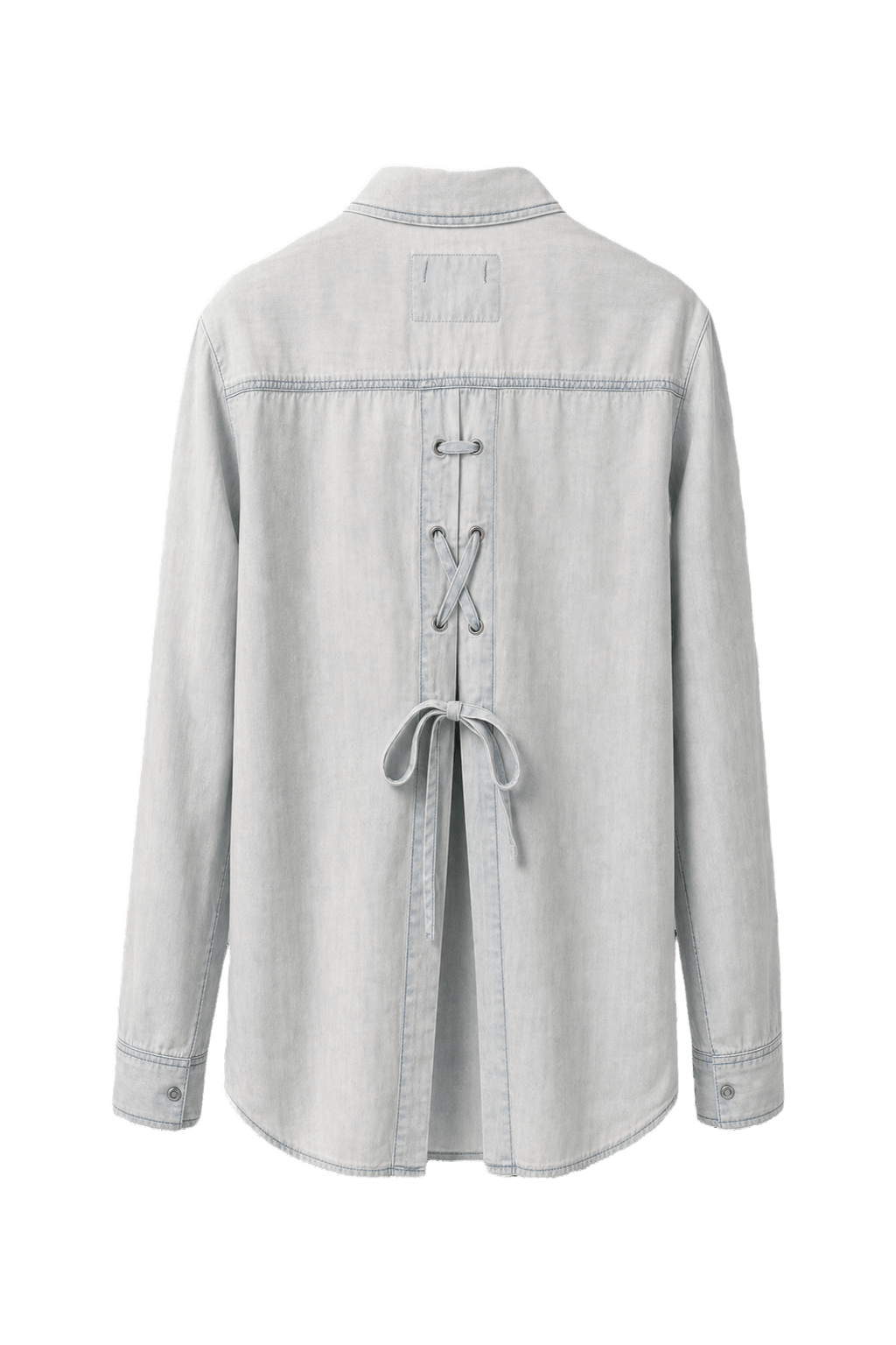 1970s Light Blue Denim Shirt - Back View