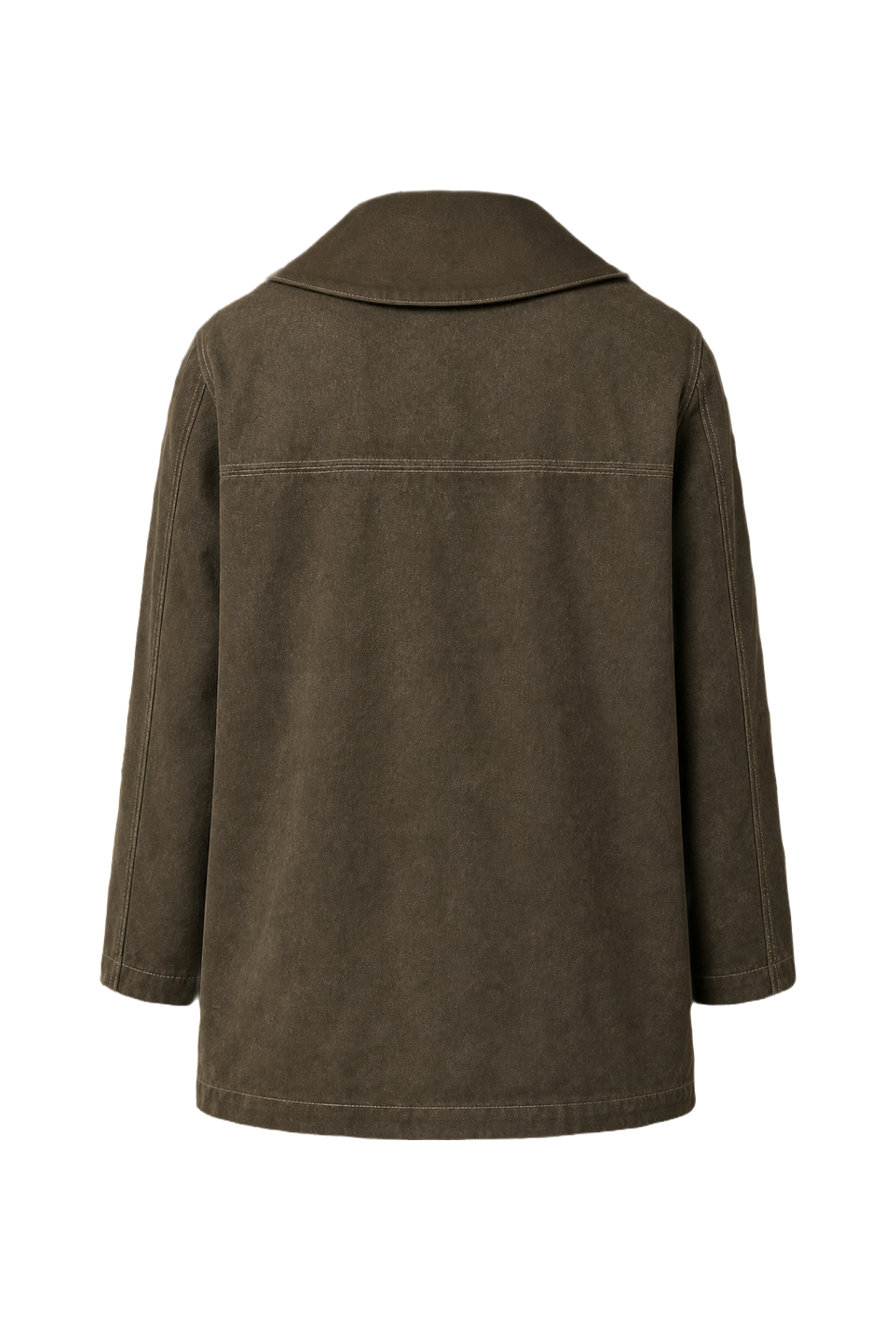 1990s Olive Green Wool Blend Coat - Back View
