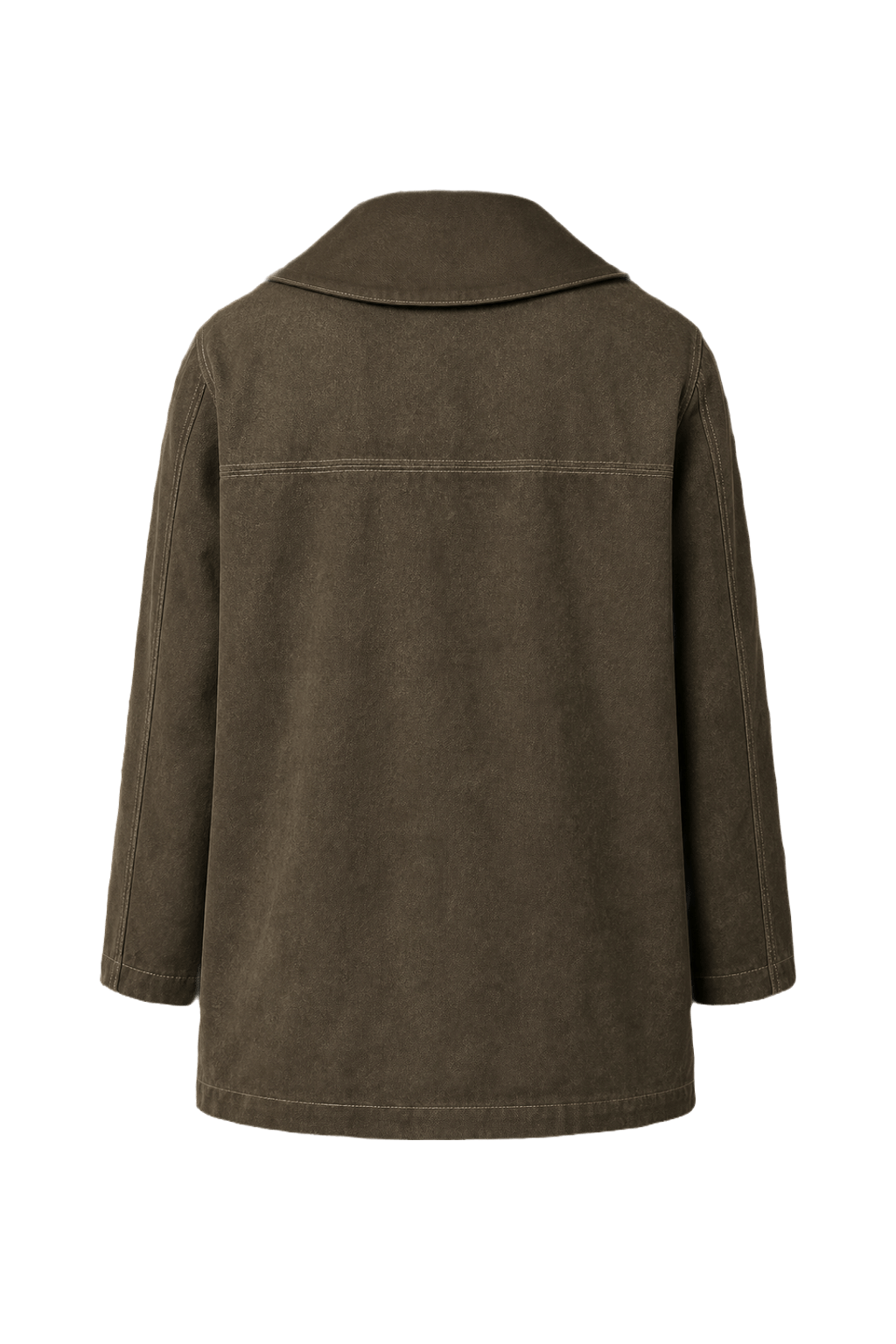 1990s Olive Green Wool Blend Coat - Back View