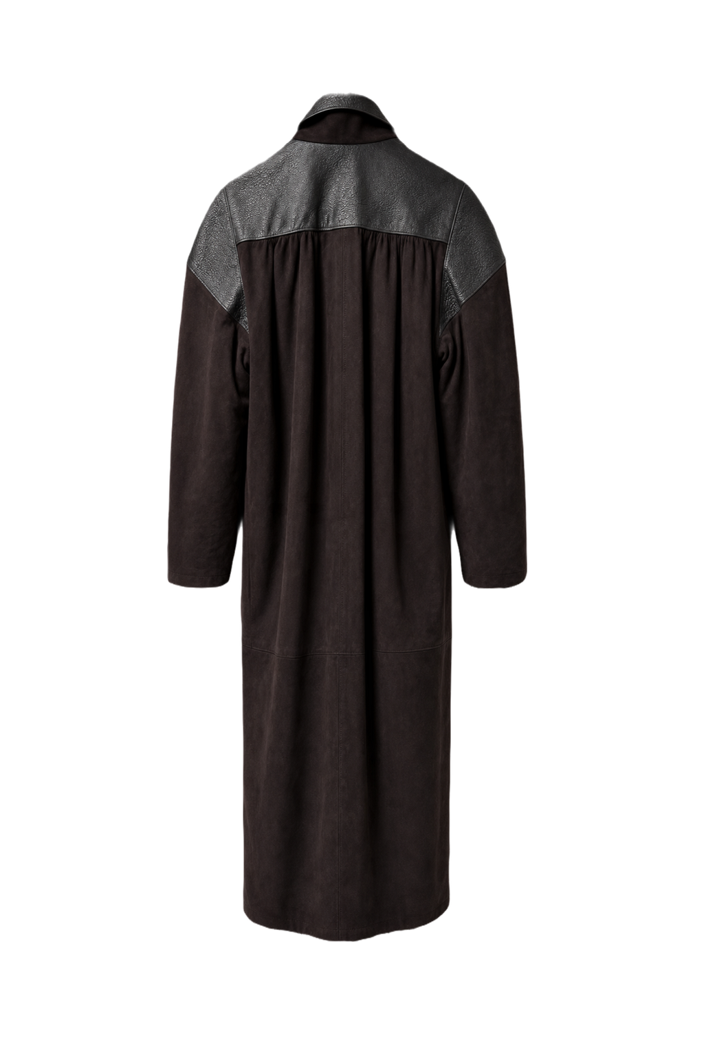 1980s Black Suede Coat - Back View