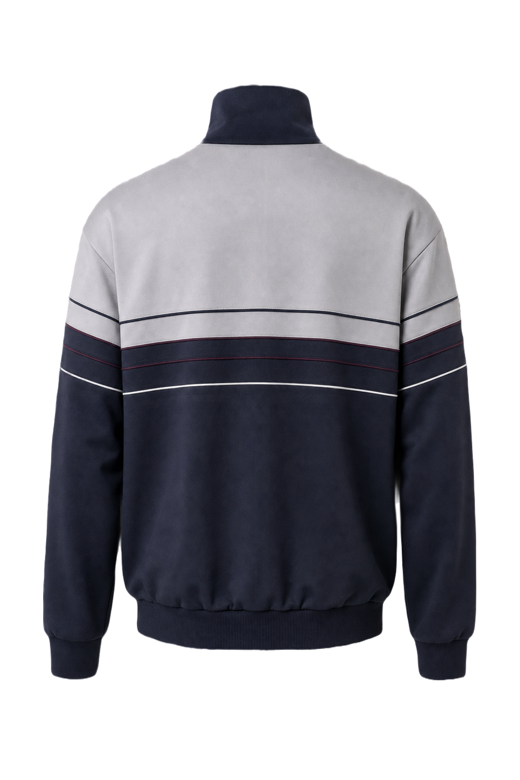 1990s Navy Blue Synthetic Blend Track Jacket - Back View