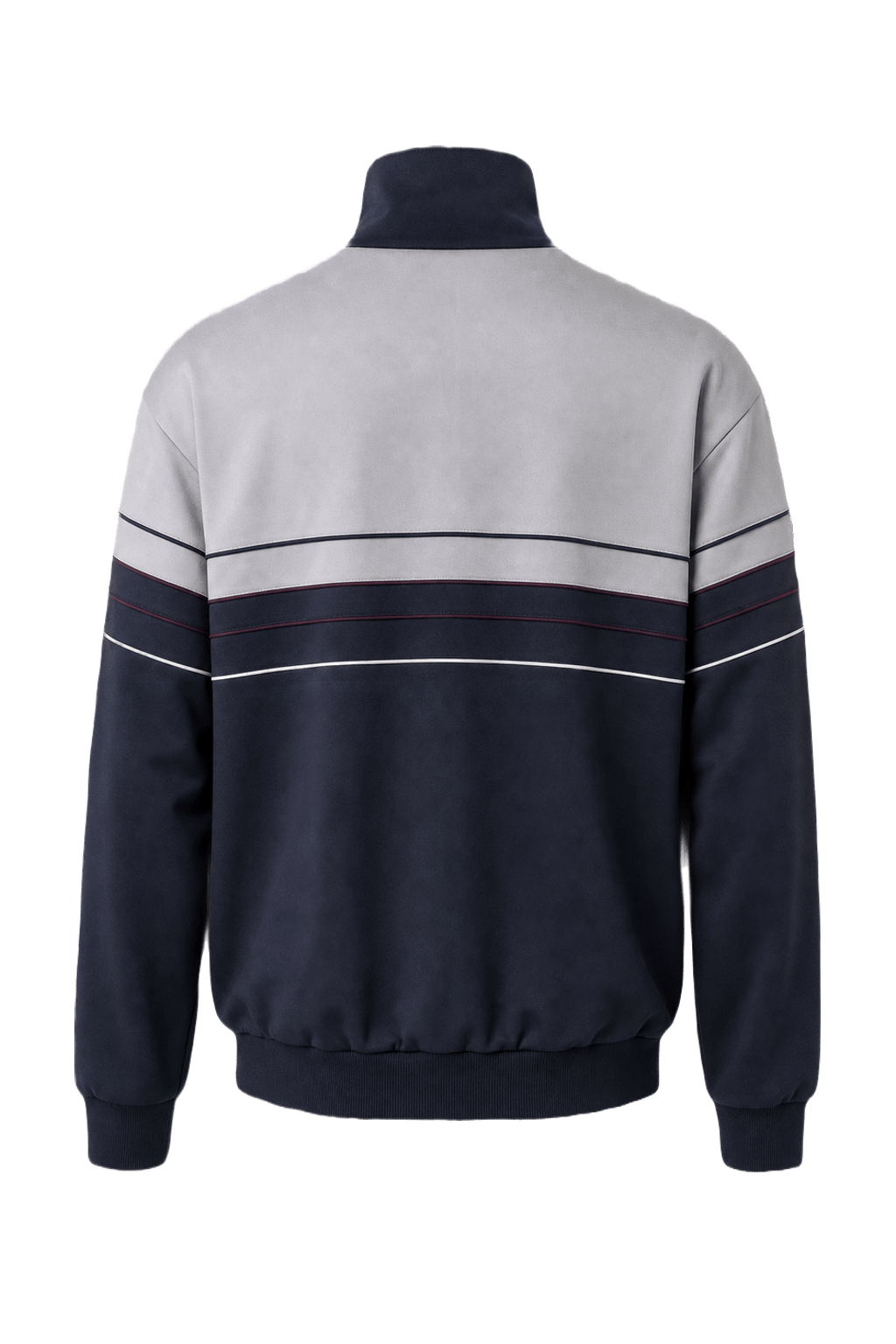 1990s Navy Blue Synthetic Blend Track Jacket - Back View