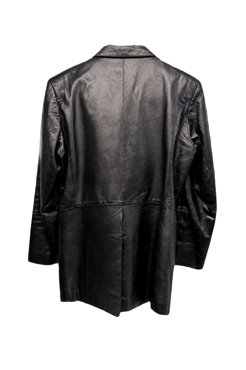 1990s Black Leather Blazer - Back View
