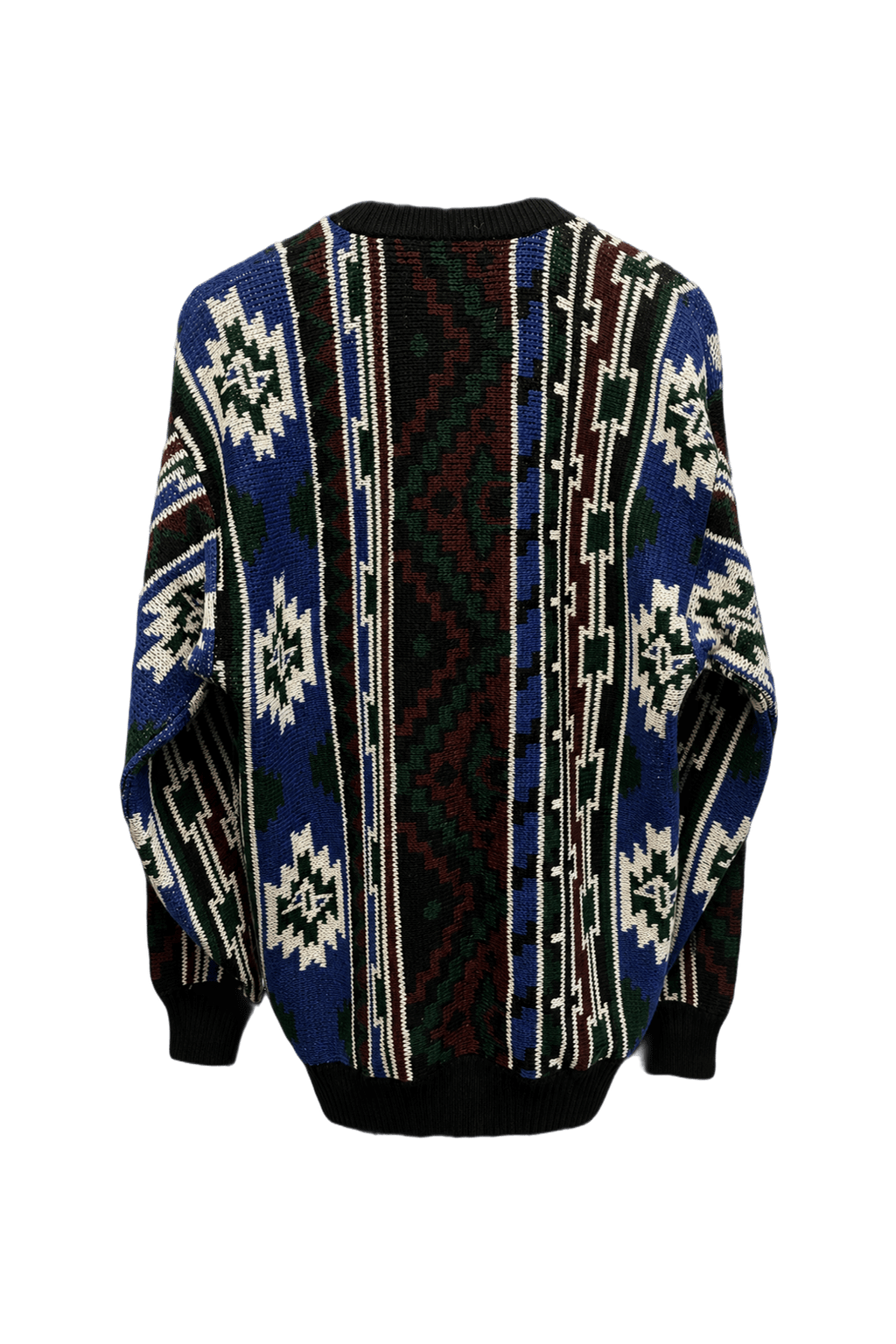 1980s Blue Wool Sweater - Back View