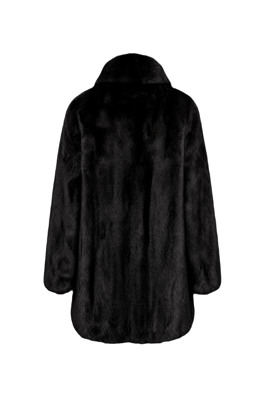 1980s Black Fur Coat - Back View