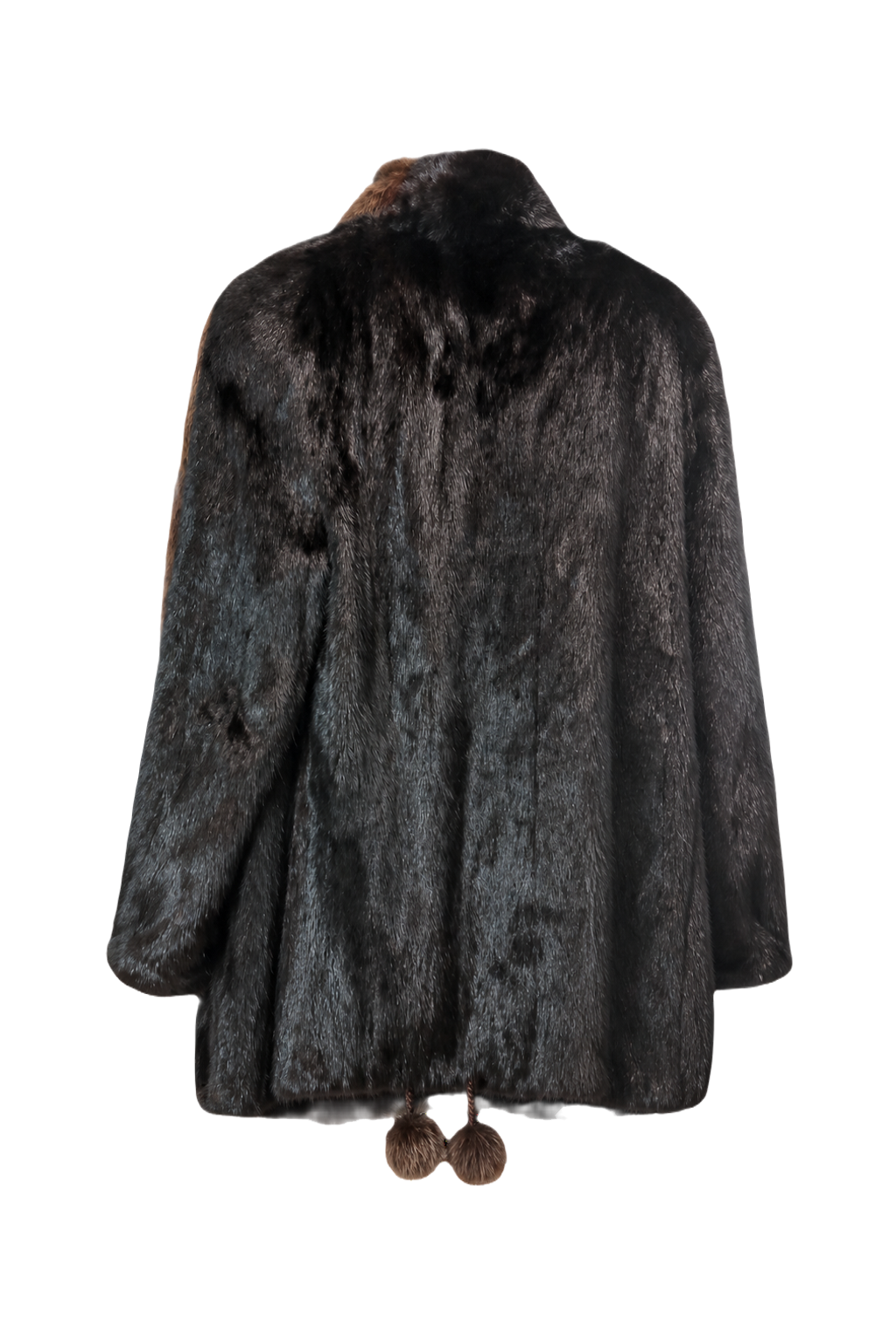 1980s Dark Brown Fur Coat - Back View