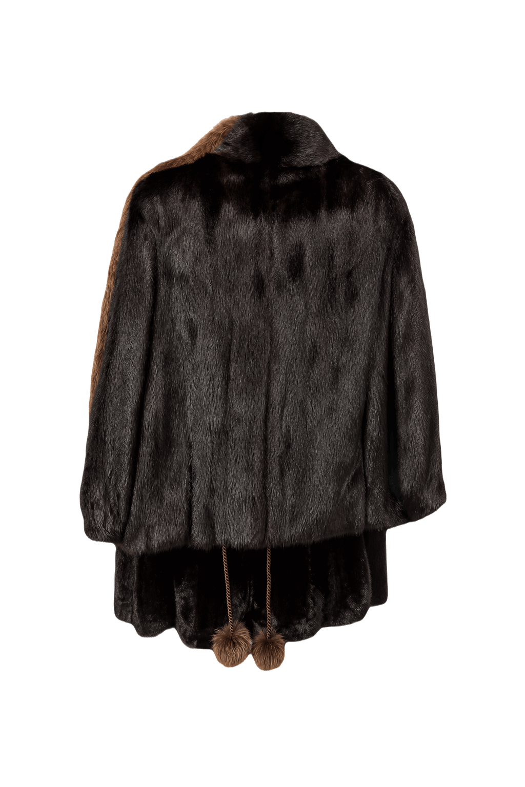 1980s Dark Brown Fur Coat - Back View