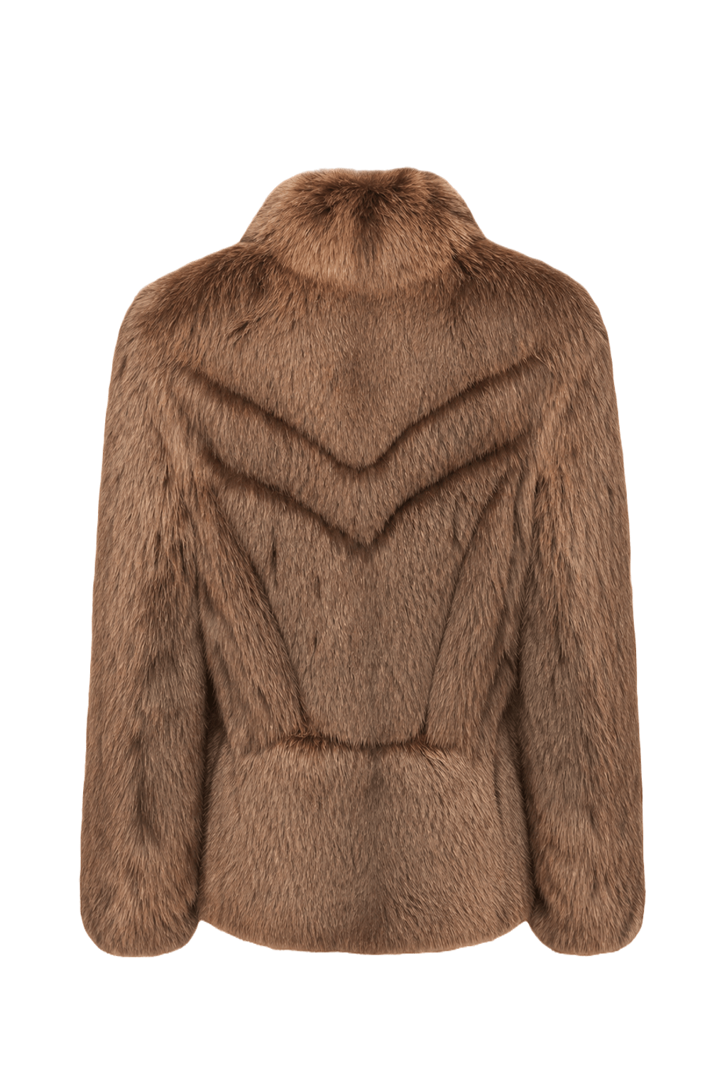 1980s Tan Brown Fur Coat - Back View