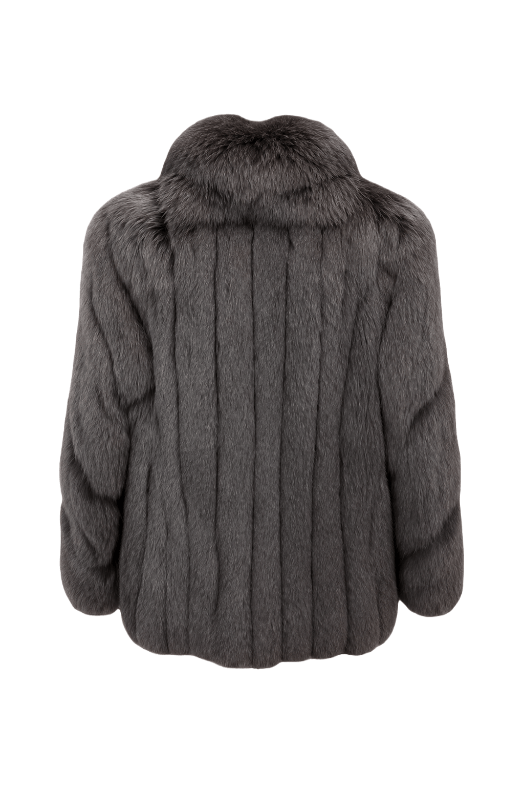 1980s Gray Fur Coat - Back View