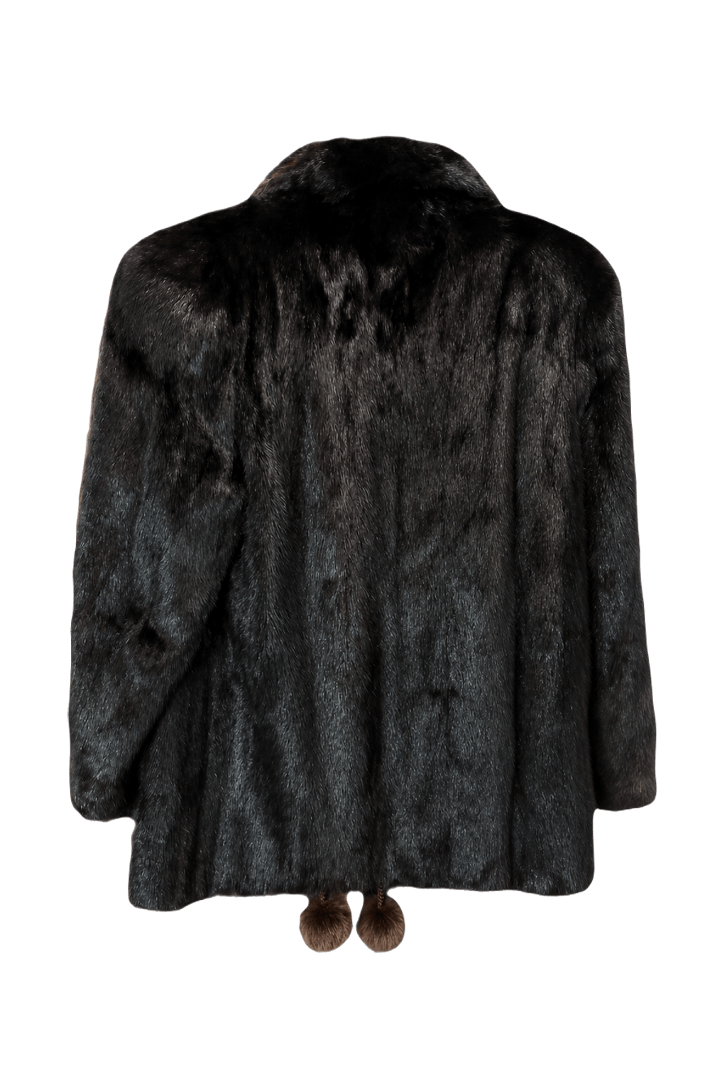 1980s Black Fur Coat - Back View