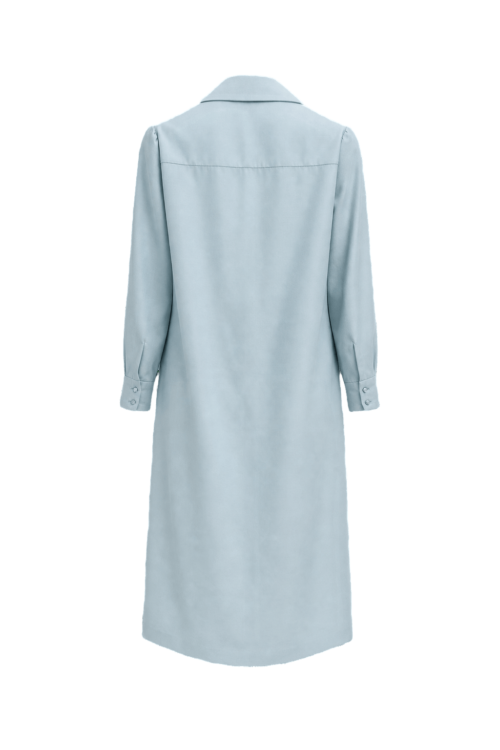 1960s Light Blue Polyester Dress - Back View