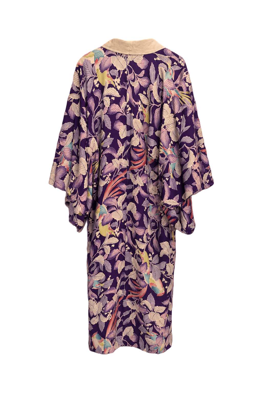 1930s Purple Silk Kimono - Back View