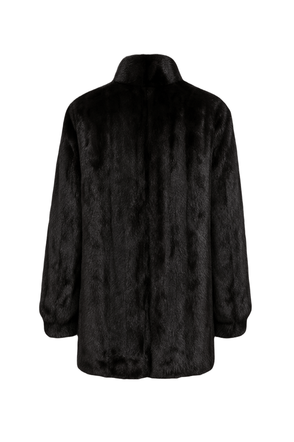 1980s Black Fur Coat - Back View