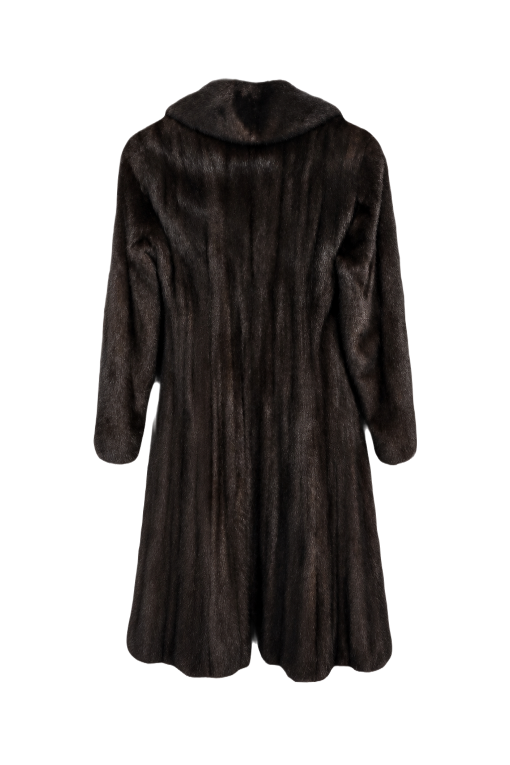 1980s Dark Brown Fur Coat - Back View