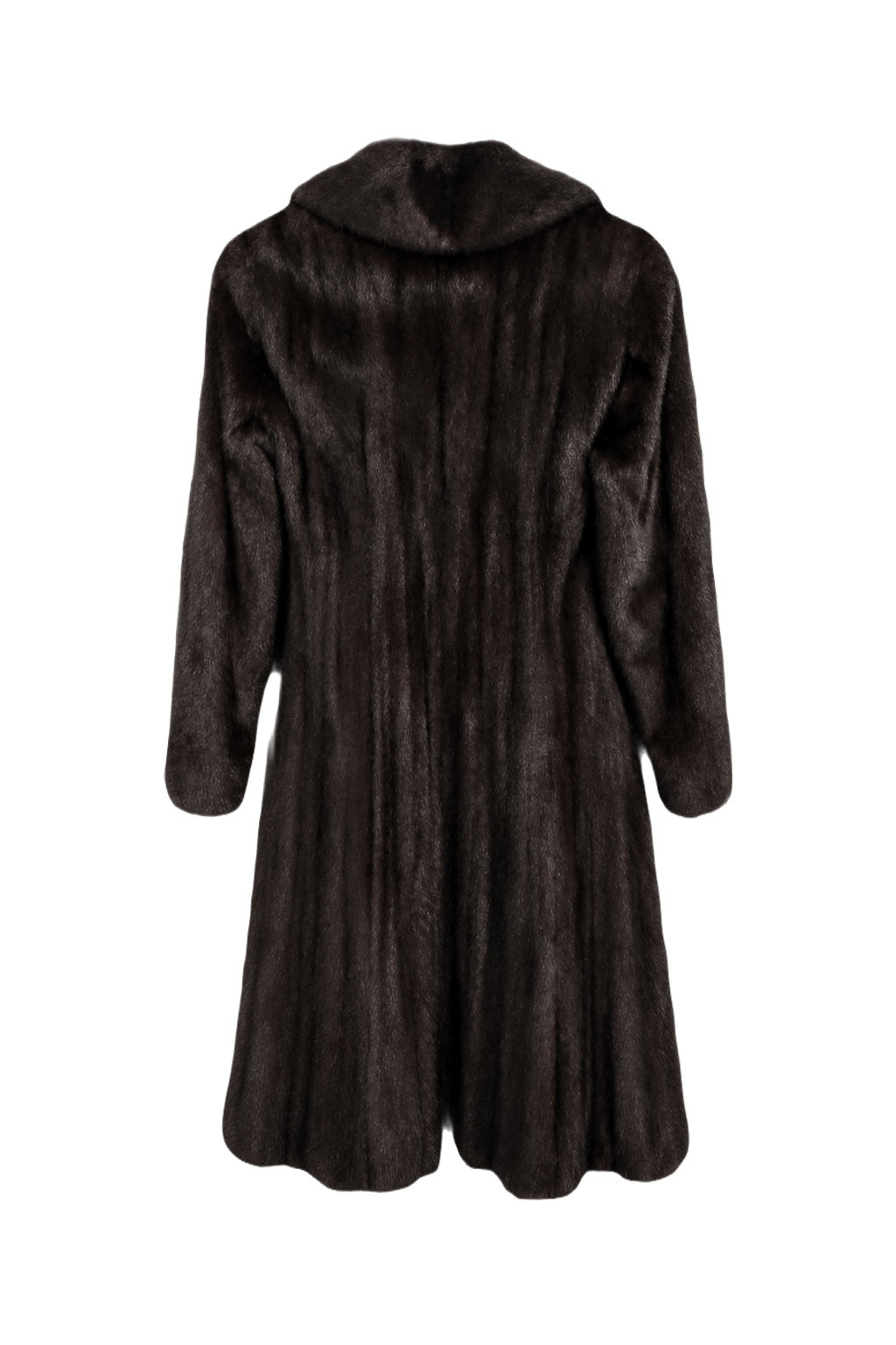 1980s Dark Brown Fur Coat - Back View