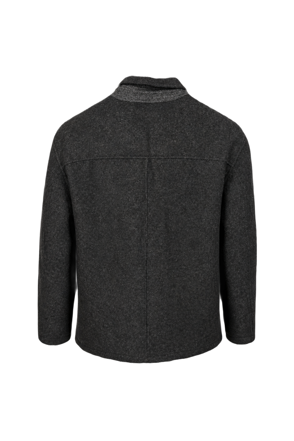 1990s Charcoal Grey Wool Jacket - Back View