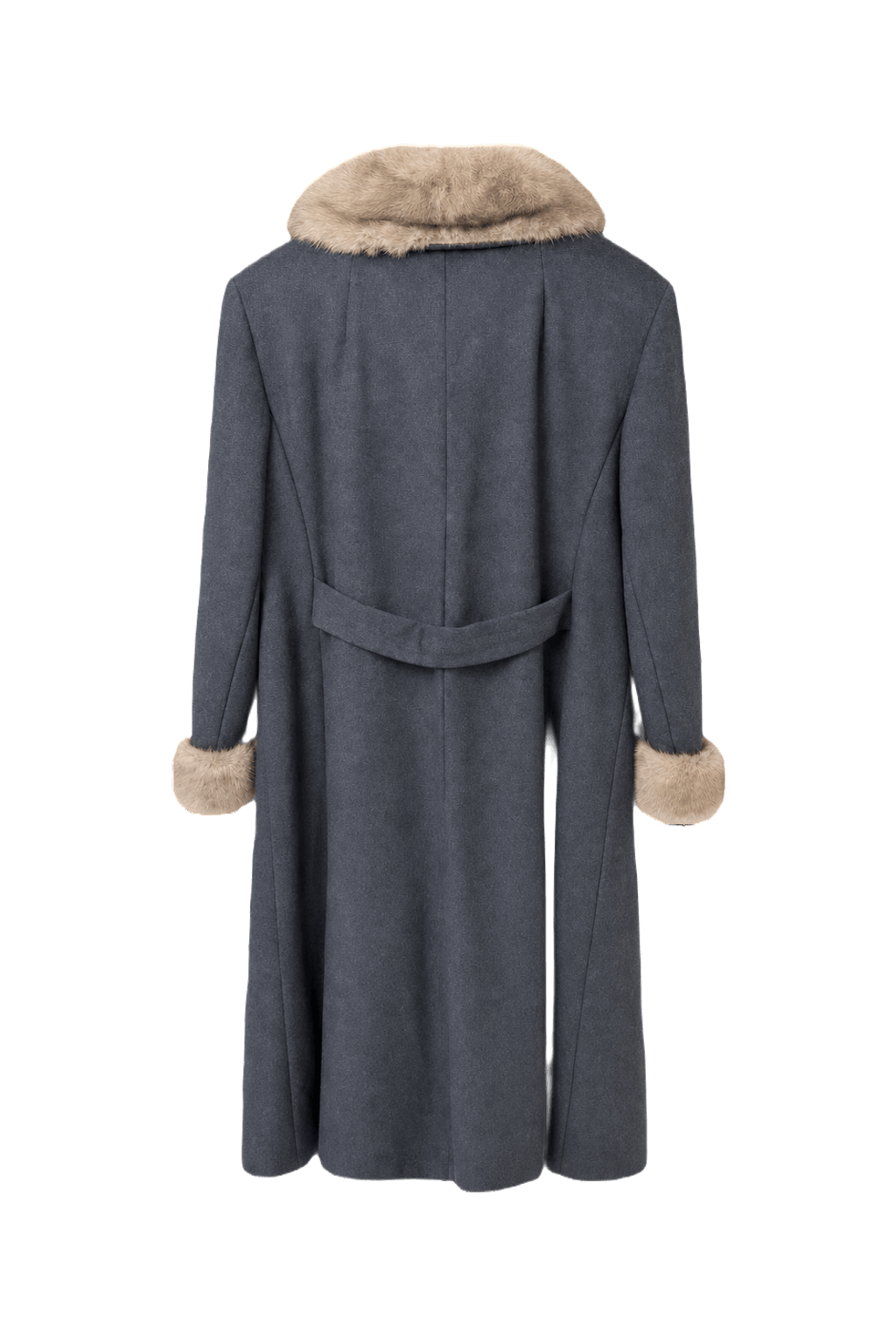 1960s Charcoal Grey Wool Coat - Back View