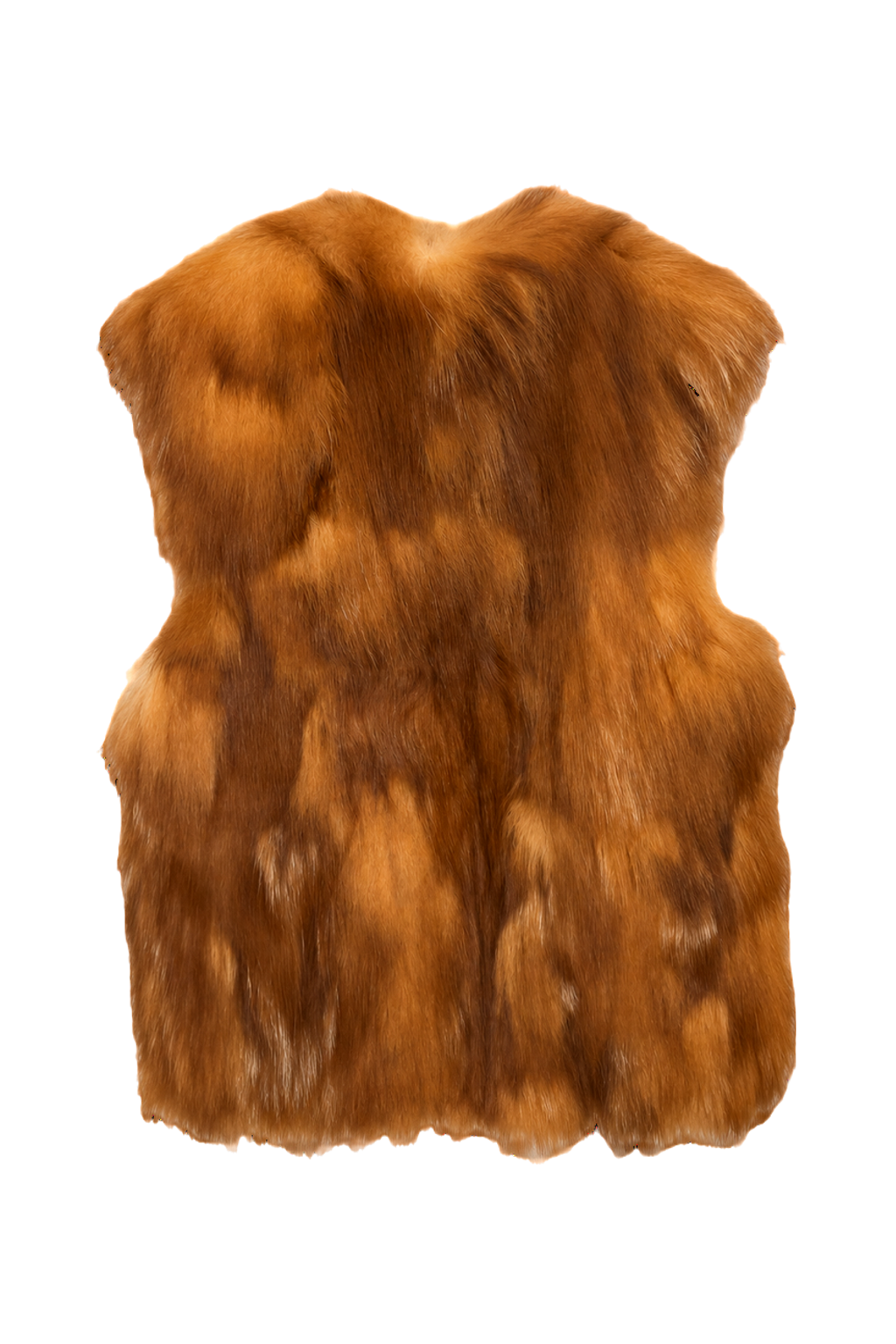 1980s Orange-Brown Fur Vest - Back View