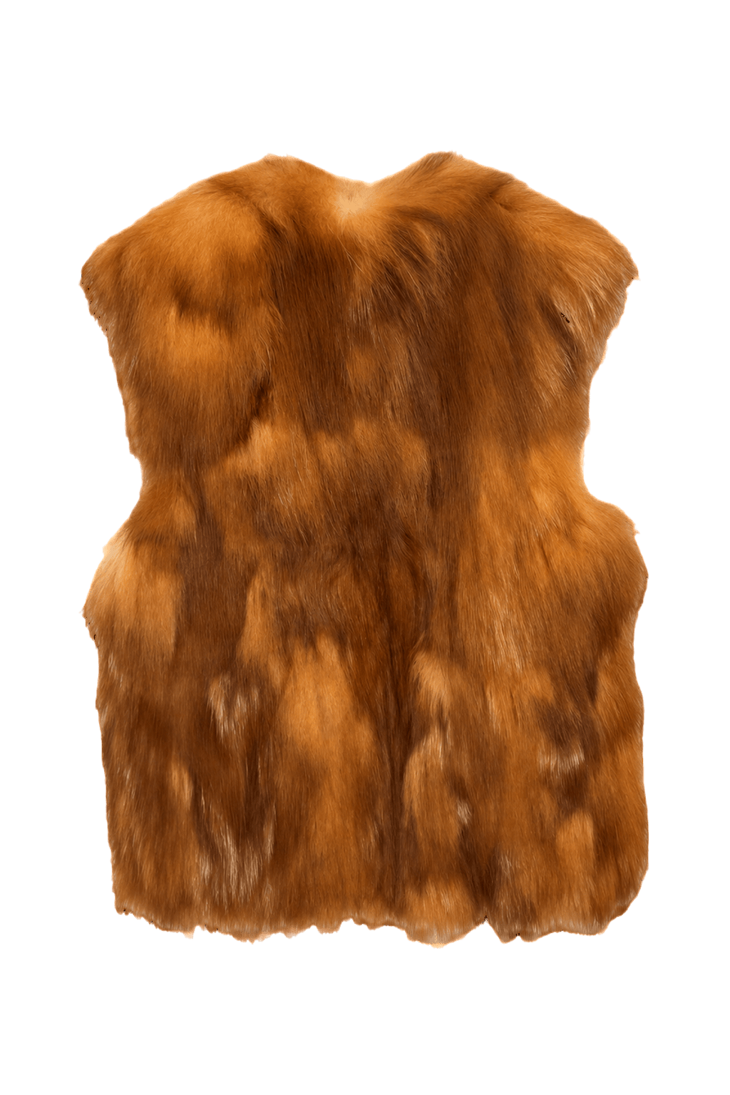 1980s Orange-Brown Fur Vest - Back View