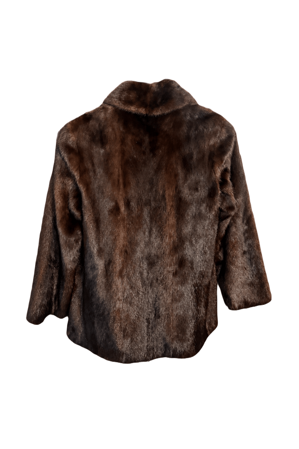 1980s Dark Brown Fur Coat - Back View